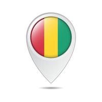 balise de localisation de la carte du drapeau de la guinée vecteur