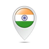 balise de localisation de la carte du drapeau de l'inde vecteur