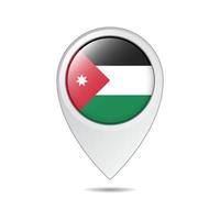 balise de localisation de la carte du drapeau de la jordanie vecteur