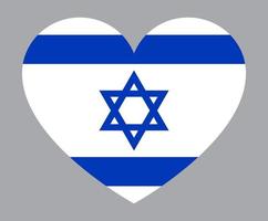 illustration en forme de coeur plat du drapeau d'israël vecteur