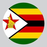 illustration en forme de cercle plat du drapeau du zimbabwe vecteur