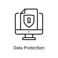 illustration de conception d'icône de contour de vecteur de protection des données. symbole de conception et de développement sur fond blanc fichier eps 10
