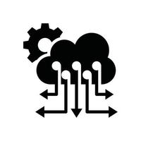 nuage gestion vecteur glyphe icône cloud computing symbole eps 10 fichier