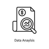 illustration de conception d'icône de contour de vecteur d'analyse de données. symbole de gestion des affaires et des données sur fond blanc fichier eps 10