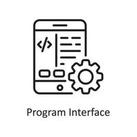 illustration de conception d'icône de contour de vecteur d'interface de programme. symbole de conception et de développement sur fond blanc fichier eps 10