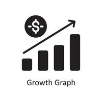 illustration de conception d'icône solide vecteur graphique de croissance. symbole de gestion des affaires et des données sur fond blanc fichier eps 10