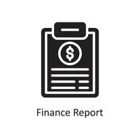 illustration de conception d'icône solide de vecteur de rapport financier. symbole de gestion des affaires et des données sur fond blanc fichier eps 10