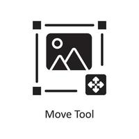 déplacer l'illustration de conception d'icône solide vecteur d'outil. symbole de conception et de développement sur fond blanc fichier eps 10