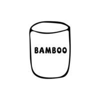 un verre en bambou. vecteur de tasse de bambou