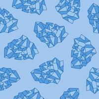 modèle sans couture polygonale de minéraux bleus. fond de cristaux de guérison. pierres précieuses compliquées pièces pierres de quartz illustration vectorielle. vecteur