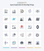 exploration créative de l'espace et prochaines grandes choses 25 pack d'icônes plates telles que géant. planète. dôme. espace. voyage en avion vecteur