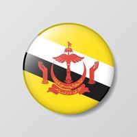 bouton brillant illustration en forme de cercle du drapeau brunéi vecteur