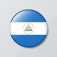 bouton brillant illustration en forme de cercle du drapeau nicaragua vecteur