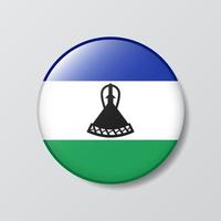 bouton brillant illustration en forme de cercle du drapeau du lesotho vecteur