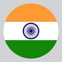 illustration en forme de cercle plat du drapeau indien vecteur
