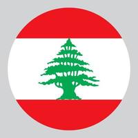 illustration en forme de cercle plat du drapeau du liban vecteur