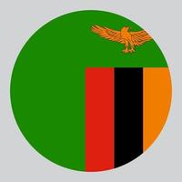 illustration en forme de cercle plat du drapeau de la zambie vecteur