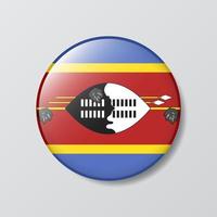 bouton brillant en forme de cercle illustration du drapeau eswatini vecteur