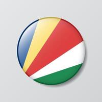 bouton brillant illustration en forme de cercle du drapeau des seychelles vecteur