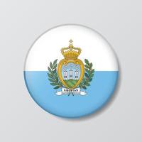 illustration en forme de cercle de bouton brillant du drapeau de san marino vecteur