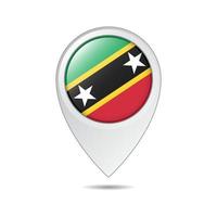 balise de localisation de la carte du drapeau de saint kitts et nevis vecteur