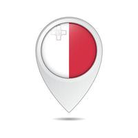 balise de localisation de la carte du drapeau de malte vecteur