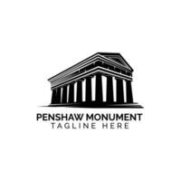 logo de la silhouette du monument de penshaw vecteur