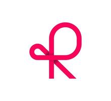 ruban en boucle lettre majuscule r logo. logo d'identité d'entreprise futuriste, conception graphique de l'entreprise. vecteur