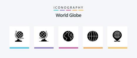 pack d'icônes globe glyph 5 comprenant. globe. l'Internet. conception d'icônes créatives vecteur