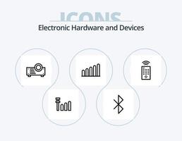 pack d'icônes de ligne d'appareils 5 conception d'icônes. . lien. téléphone fixe vecteur