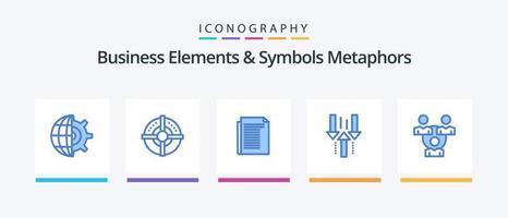 éléments commerciaux et métaphores de symboles pack d'icônes bleu 5, y compris la connexion. télécharger. document. en haut. La Flèche. conception d'icônes créatives vecteur