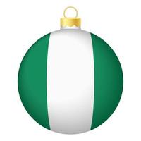 boule de sapin de noël avec le drapeau nigérian. icône pour les vacances de Noël vecteur