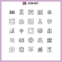 25 icônes créatives signes et symboles modernes d'éduquer la machine de magasin aux enchères en ligne éléments de conception vectoriels modifiables vecteur