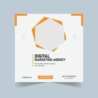 affiche de l'agence de marketing numérique pour la publication instagram des médias sociaux vecteur