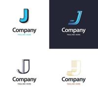 lettre j grand logo pack design création de logos modernes créatifs pour votre entreprise vecteur