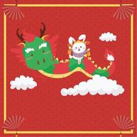 mignon dieu chinois de la richesse. nouvel an chinois, joyeux lunaire. arrière-plans vectoriels. vecteur