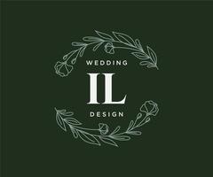 il initiales lettre collection de logos de monogramme de mariage, modèles minimalistes et floraux modernes dessinés à la main pour cartes d'invitation, réservez la date, identité élégante pour restaurant, boutique, café en image vectorielle vecteur