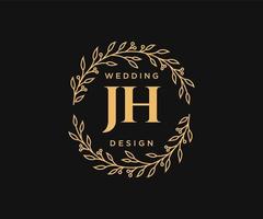 jh initiales lettre mariage monogramme logos collection, modèles minimalistes et floraux modernes dessinés à la main pour cartes d'invitation, réservez la date, identité élégante pour restaurant, boutique, café en image vectorielle vecteur