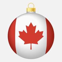 boule de sapin de noël avec le drapeau du canada. icône pour les vacances de noël vecteur
