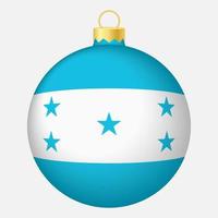 boule de sapin de noël avec le drapeau du honduras. icône pour les vacances de Noël vecteur