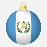 boule de sapin de noël avec le drapeau du guatemala. icône pour les vacances de Noël vecteur