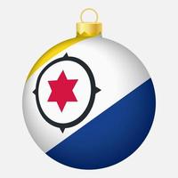 boule de sapin de noël avec drapeau bonaire. icône pour les vacances de noël vecteur