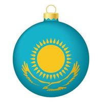 boule de sapin de noël avec le drapeau du kazakhstan. icône pour les vacances de noël vecteur