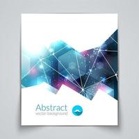 modèle de brochure de rapport de couverture de fond bleu coloré géométrique abstrait triangulaire 3d. vecteur