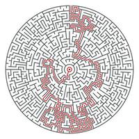 labyrinthe rond vectoriel abstrait de grande complexité