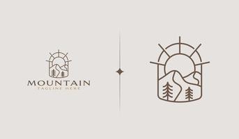 Montagne Rocheuse. paysage naturel au sommet d'une colline de montagne. symbole premium créatif universel. modèle de logo d'icône de signe vectoriel. illustration vectorielle vecteur