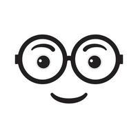 visage souriant avec illustration vectorielle de lunettes vecteur