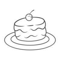 contour de vecteur de tarte à gâteau