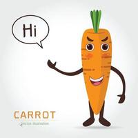 style de bande dessinée de carotte vecteur