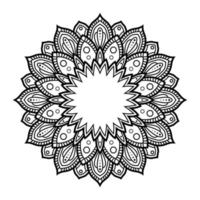 vecteur d'art de mandala. motif décoratif de fleurs circulaires, peut être utilisé pour le henné, le tatouage, la page de livre de coloriage.